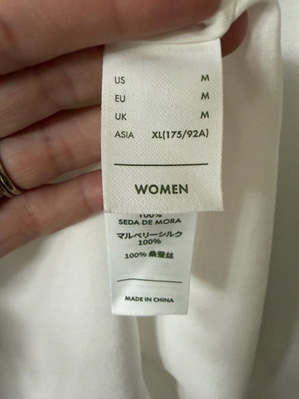 Lilysilk Ethereal Silk Shirt Natural White Satin Sheer Sleeve NWT M - Picture 7 of 8